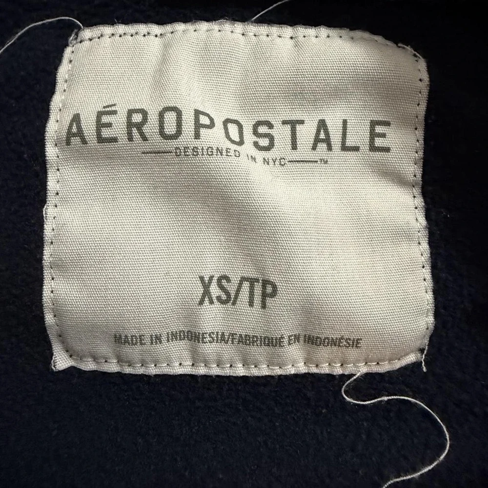 Vintage Aeropostale New York Patch Letters Full Zip Hoodie Women's Size XS Y2K